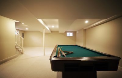 Interior Of Basement With Pool Table Interior Of Basement With Pool Table