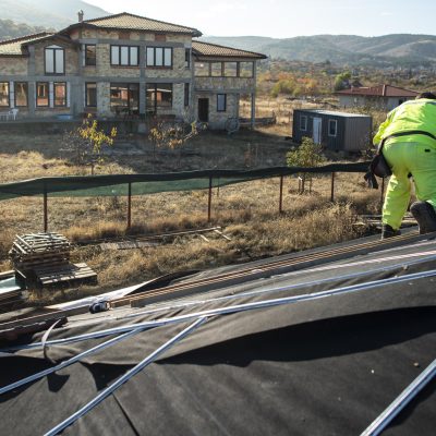Repair and build construction of roof. Conception for roofing, n